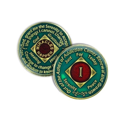 Green & Red Triplate NA Medallions - The Token Shop