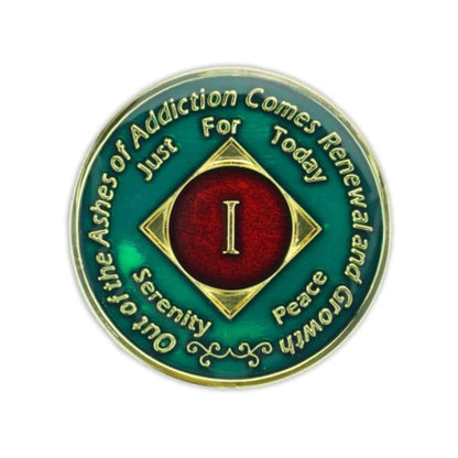 Green & Red Triplate NA Medallions - The Token Shop