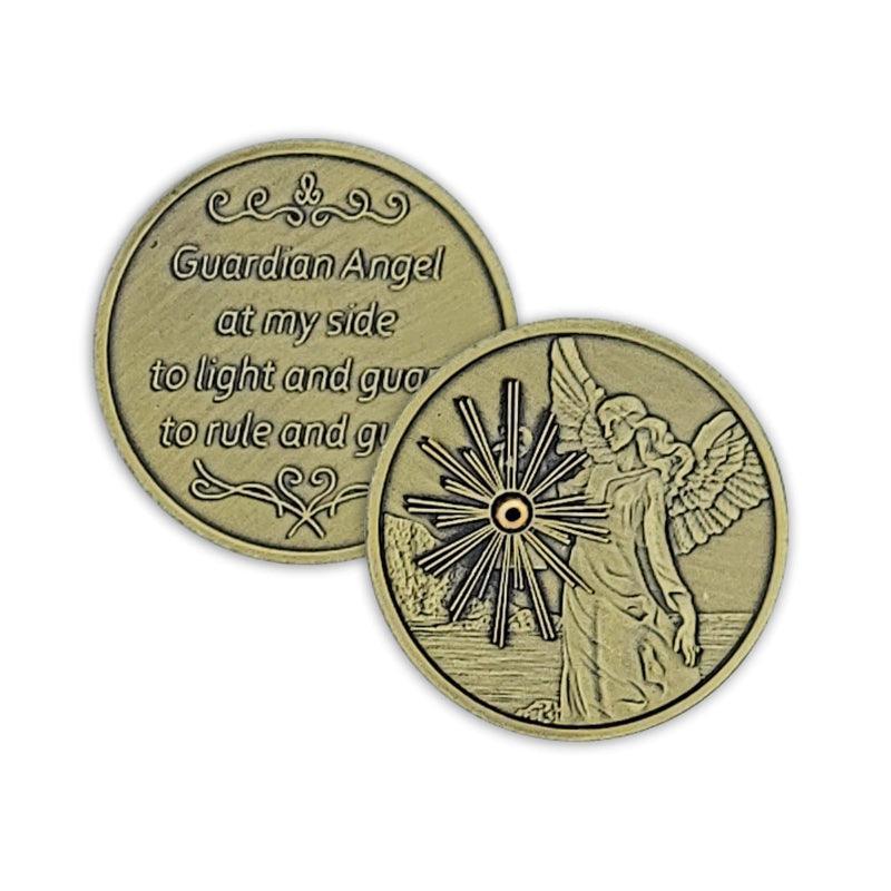 Guardian Angel Coin With Gemstone - The Token Shop