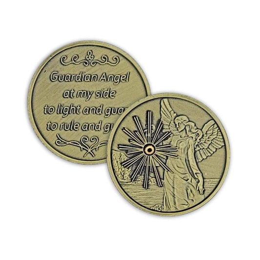 Guardian Angel Coin With Gemstone - The Token Shop
