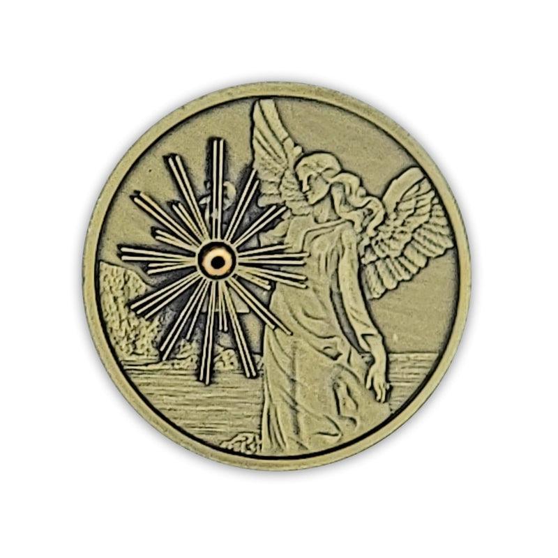 Guardian Angel Coin With Gemstone - The Token Shop