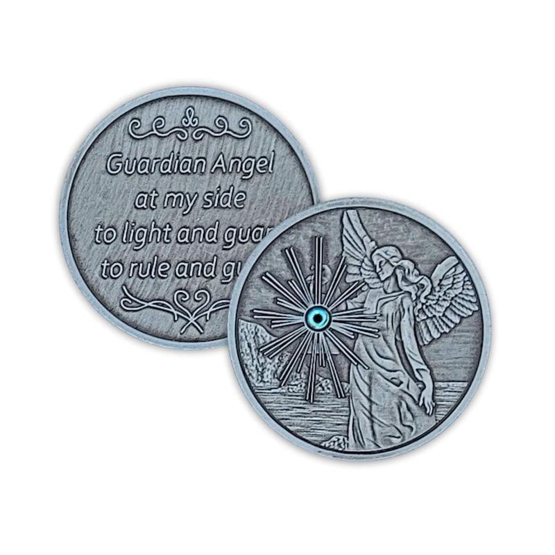 Guardian Angel Coin With Gemstone - The Token Shop