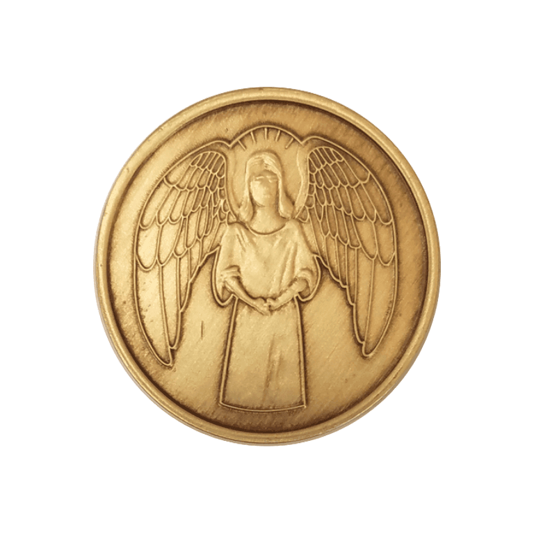 He Will Command His Angels To Guard You In All Your Ways Wendells Bronze Affirmation Medallions - The Token Shop