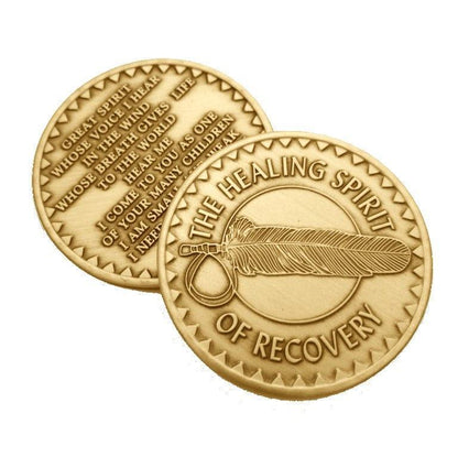 Healing Spirit Bronze Affirmation Medallions - The Token Shop