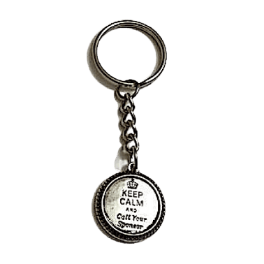 Keep Calm and Call Your Sponsor Keychain - The Token Shop