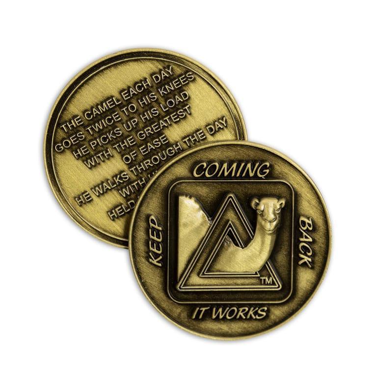 Keep Coming Back Camel Bronze Affirmation Medallions - The Token Shop