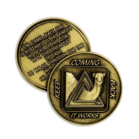 Keep Coming Back Camel Bronze Affirmation Medallions - The Token Shop