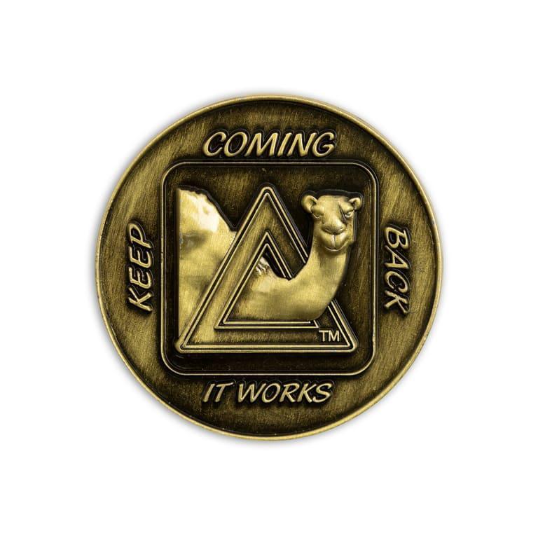 Keep Coming Back Camel Bronze Affirmation Medallions - The Token Shop