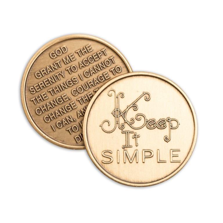 Keep It Simple Bronze Affirmation Medallions - The Token Shop