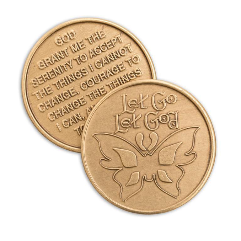 Let Go And Let God Bronze Affirmation Medallions - The Token Shop