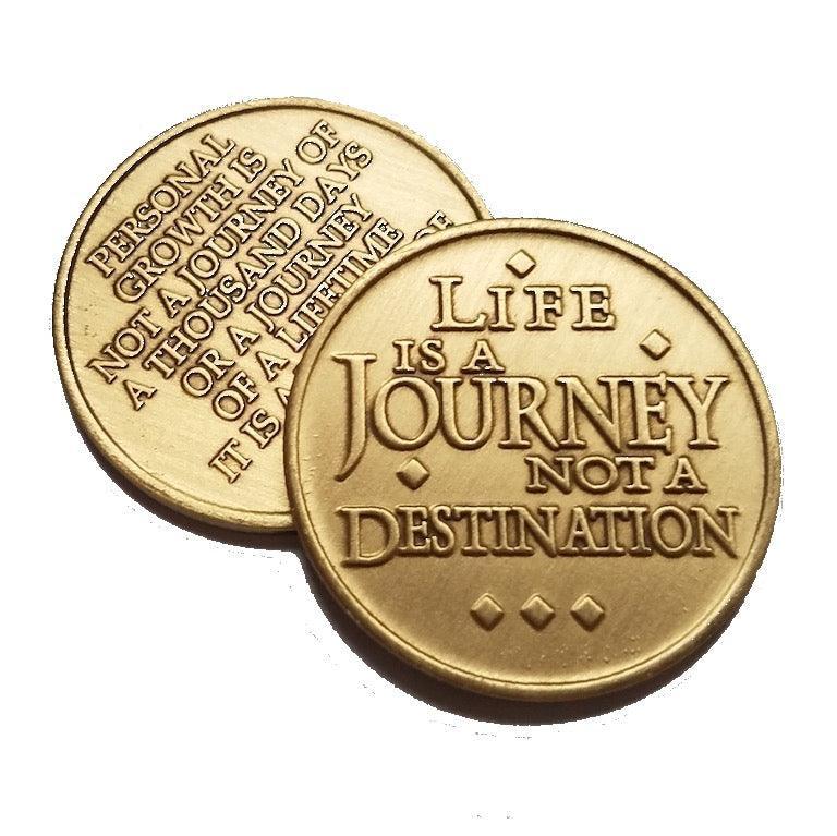 LIfe Is A Journey Bronze Affirmation Medallion - The Token Shop