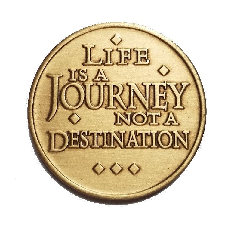 LIfe Is A Journey Bronze Affirmation Medallion - The Token Shop