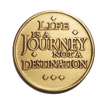 LIfe Is A Journey Bronze Affirmation Medallion - The Token Shop
