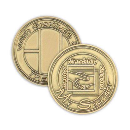 My Sponsor Mentor Friendship Support Bronze Affirmation Medallions - The Token Shop