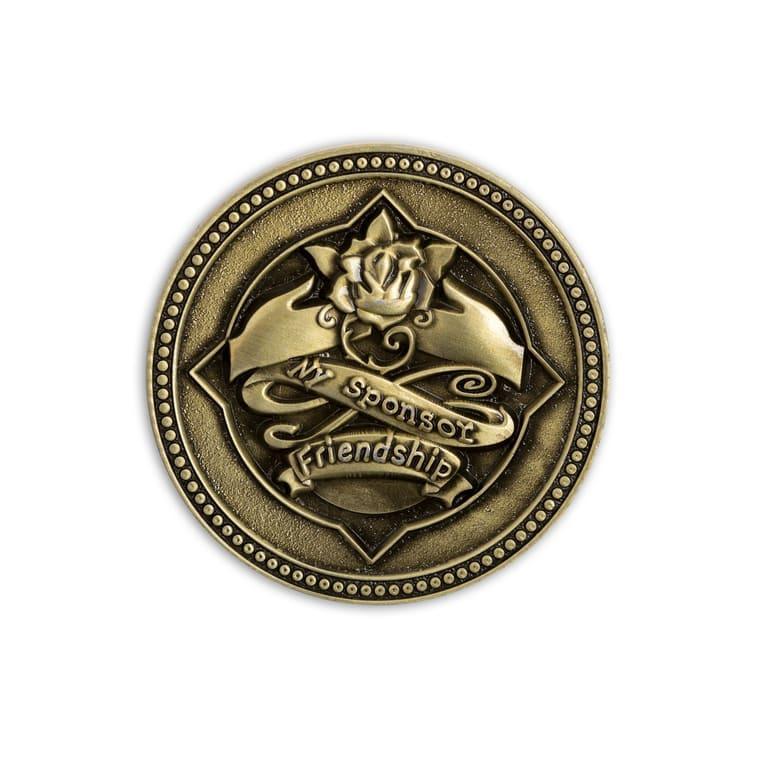 My Sponsor Rose - Friendship Bronze Affirmation Medallions - The Token Shop