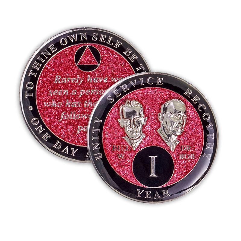 Pink Glitter Founders Triplate AA Chips - The Token Shop