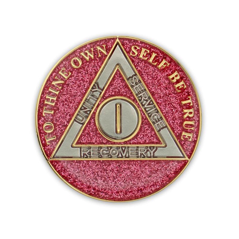 Pink Glitter Triplate AA Chips - The Token Shop