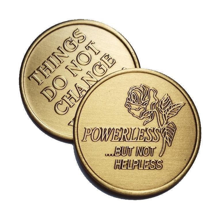 Powerless But Not Helpless Bronze Affirmation Medallion - The Token Shop