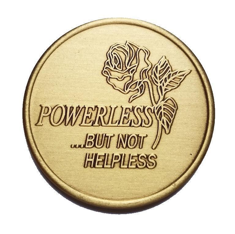 Powerless But Not Helpless Bronze Affirmation Medallion - The Token Shop