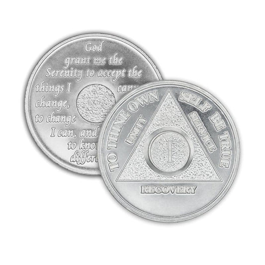 Precious Metal Silver Plated AA Anniversary Medallions - The Token Shop