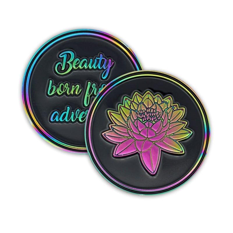 Rainbow Lotus Premium Affirmation Coin - The Token Shop