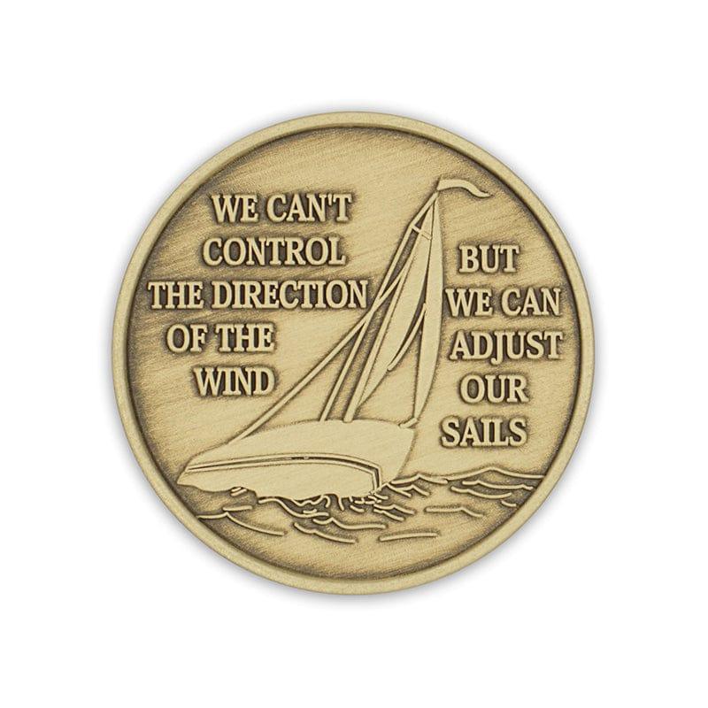 Sailboat Wendells Bronze Affirmation Medallion - The Token Shop