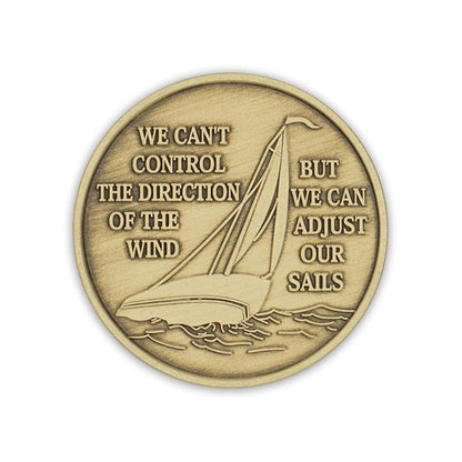 Sailboat Wendells Bronze Affirmation Medallion - The Token Shop