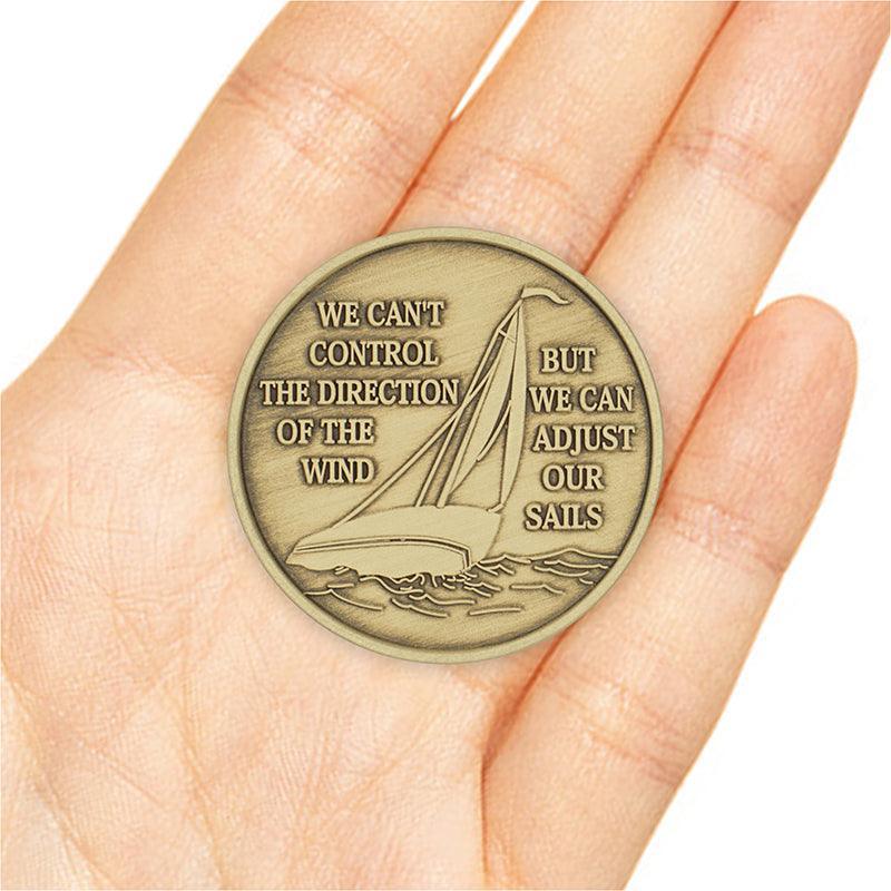 Sailboat Wendells Bronze Affirmation Medallion - The Token Shop