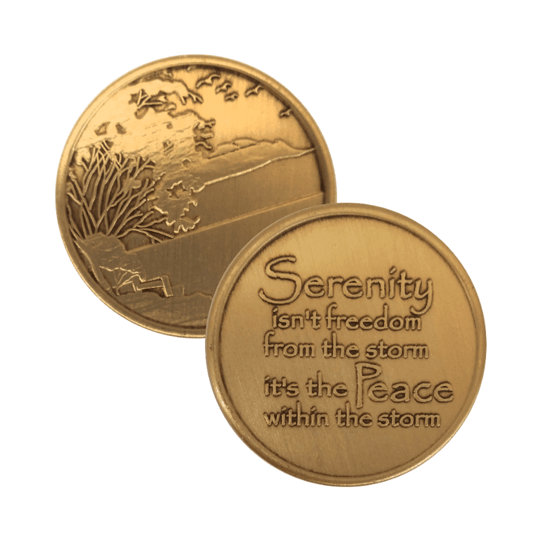 Serenity is Peace Within the Storm Wendells Bronze Affirmation Medallions - The Token Shop