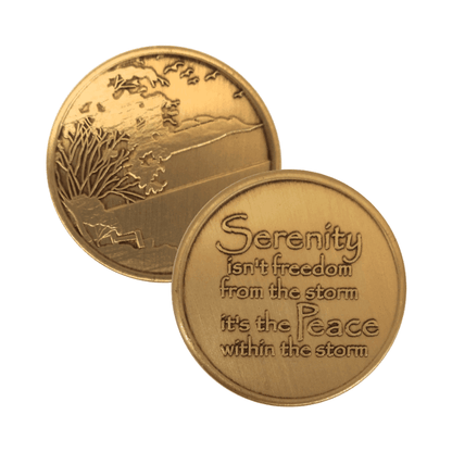 Serenity is Peace Within the Storm Wendells Bronze Affirmation Medallions - The Token Shop