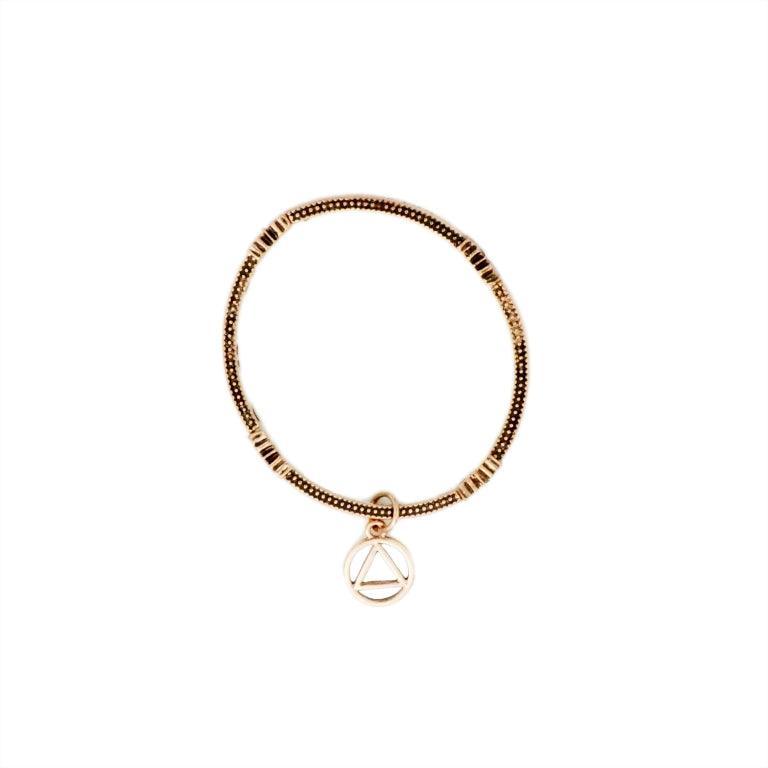 Serenity Prayer Metal Stretch Bracelet with AA Charm - Copper - The Token Shop