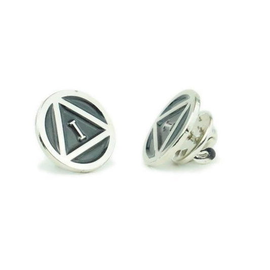 Silver Circle Triangle Motif Yearly Pin - The Token Shop