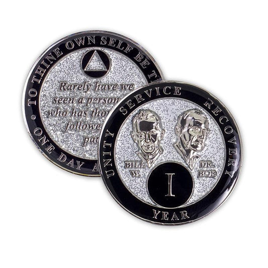 Silver Glitter Founders Triplate AA Chips - The Token Shop