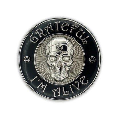 Silver Grateful I'm Alive Medallion - The Token Shop