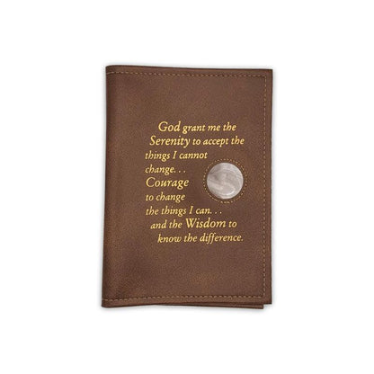 Single Big Book Cover W/Serenity Prayer and Coin Holder - The Token Shop