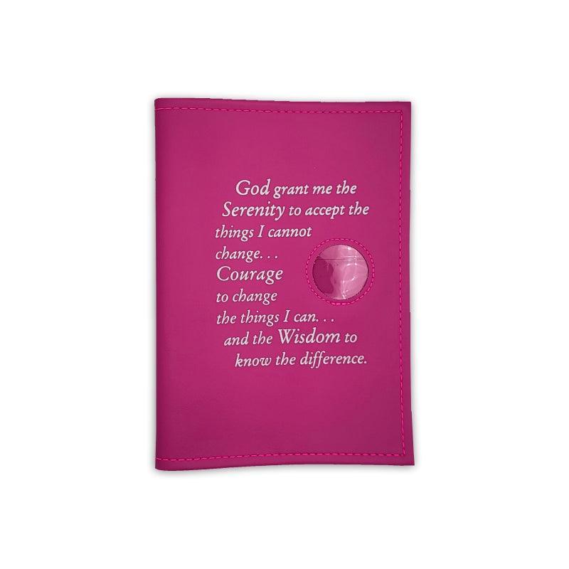 Single Big Book Cover W/Serenity Prayer and Coin Holder - The Token Shop