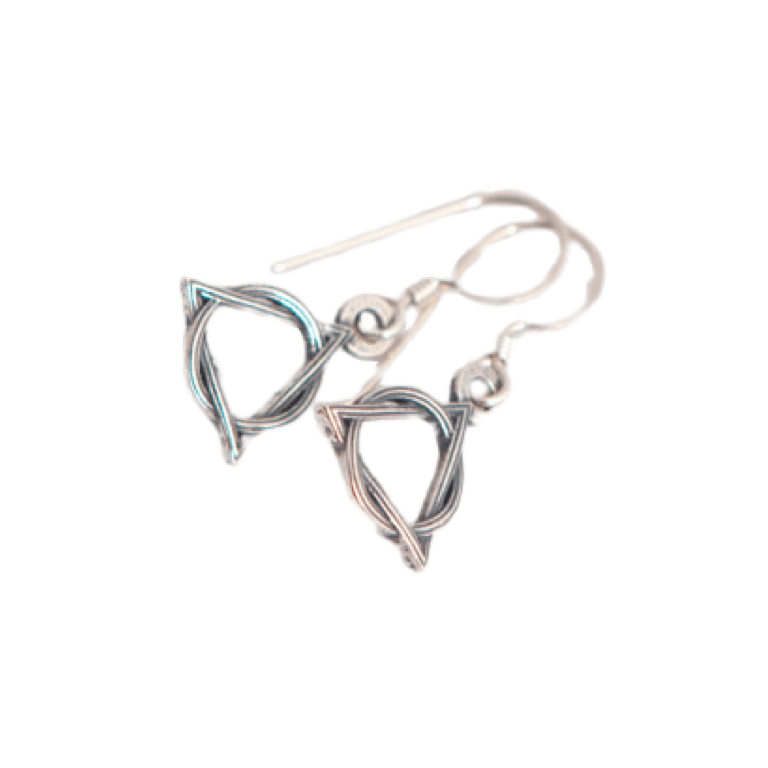 Sterling silver AA Circle Triangle Earrings - The Token Shop