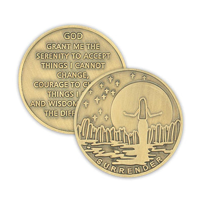 Surrender Bronze Affirmation Medallions - The Token Shop