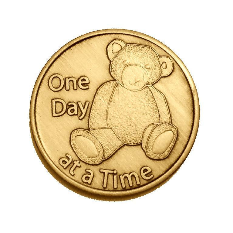 Teddy Bear Bronze Affirmation Medallions - The Token Shop