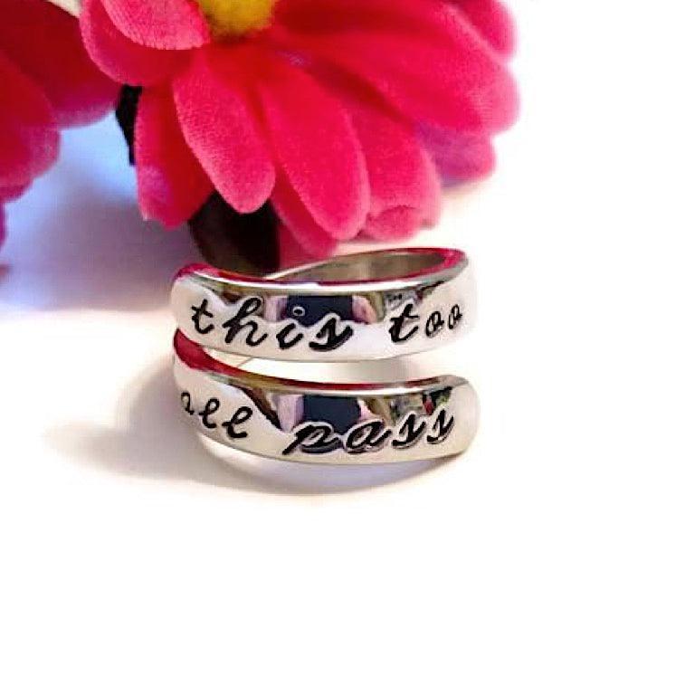This Too Shall Pass Twist Ring - The Token Shop