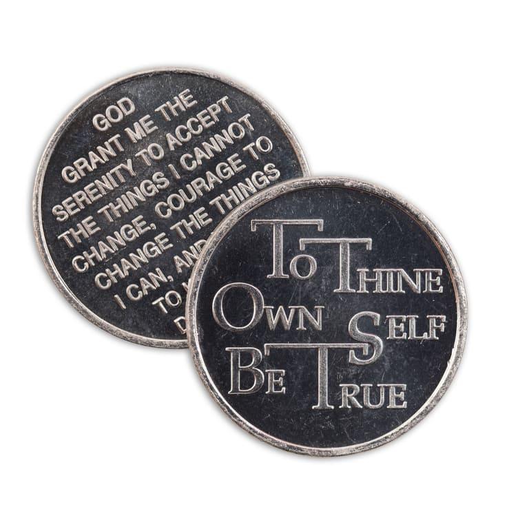 To Thine Own Self Be True Aluminum Affirmation Coin - The Token Shop