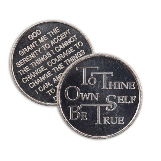 To Thine Own Self Be True Aluminum Affirmation Coin - The Token Shop