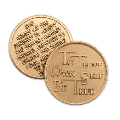 To Thine Own Self Be True Bronze Affirmation Medallions - The Token Shop