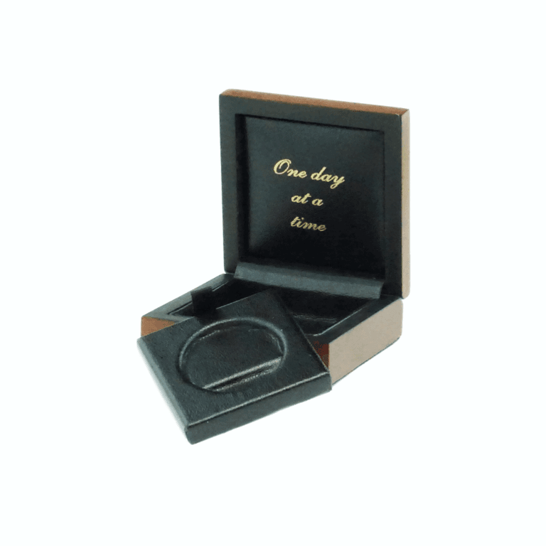 Wooden AA Coin Box with Dark Flat Finish - The Token Shop
