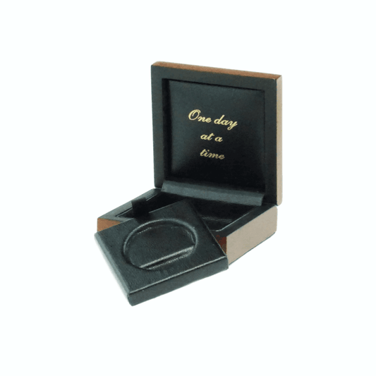 Wooden AA Coin Box with Dark Flat Finish - The Token Shop