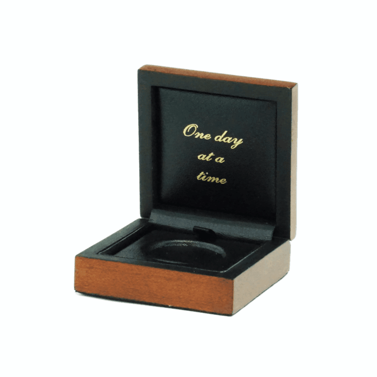 Wooden AA Coin Box with Dark Flat Finish - The Token Shop